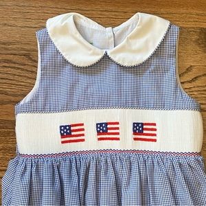 Smocked American Flag Dress - 3T